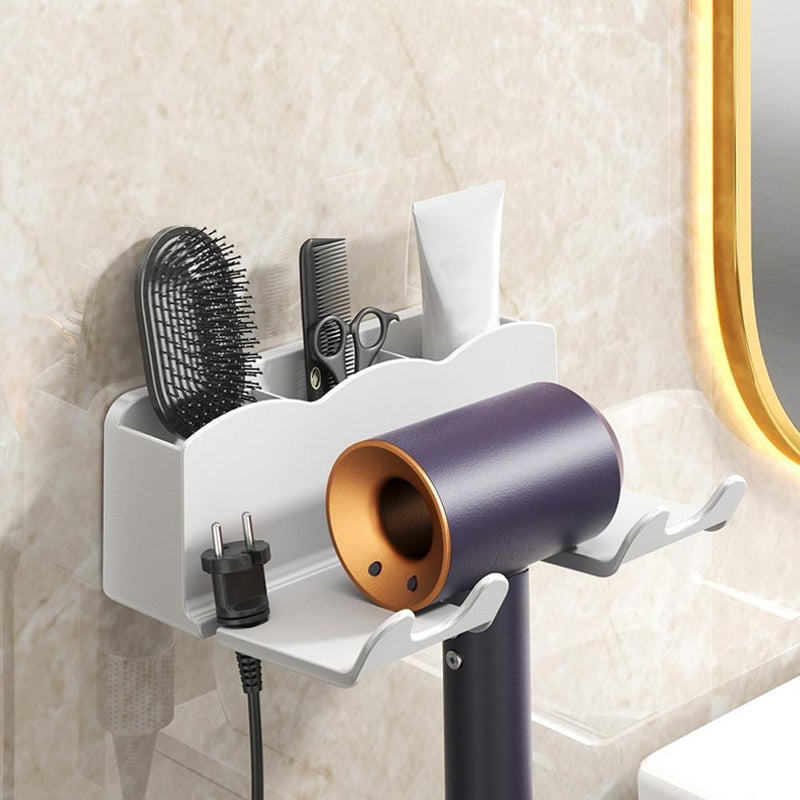 Hair dryer storage rack, no drilling required, bathroom hair dryer bracket, wall-mounted hair dryer storage rack